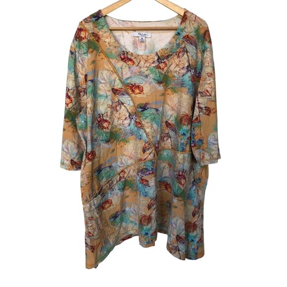 On the Plus Side Multi Colored Printed Caiden Tunic with Pocket size 2X - Picture 2 of 11